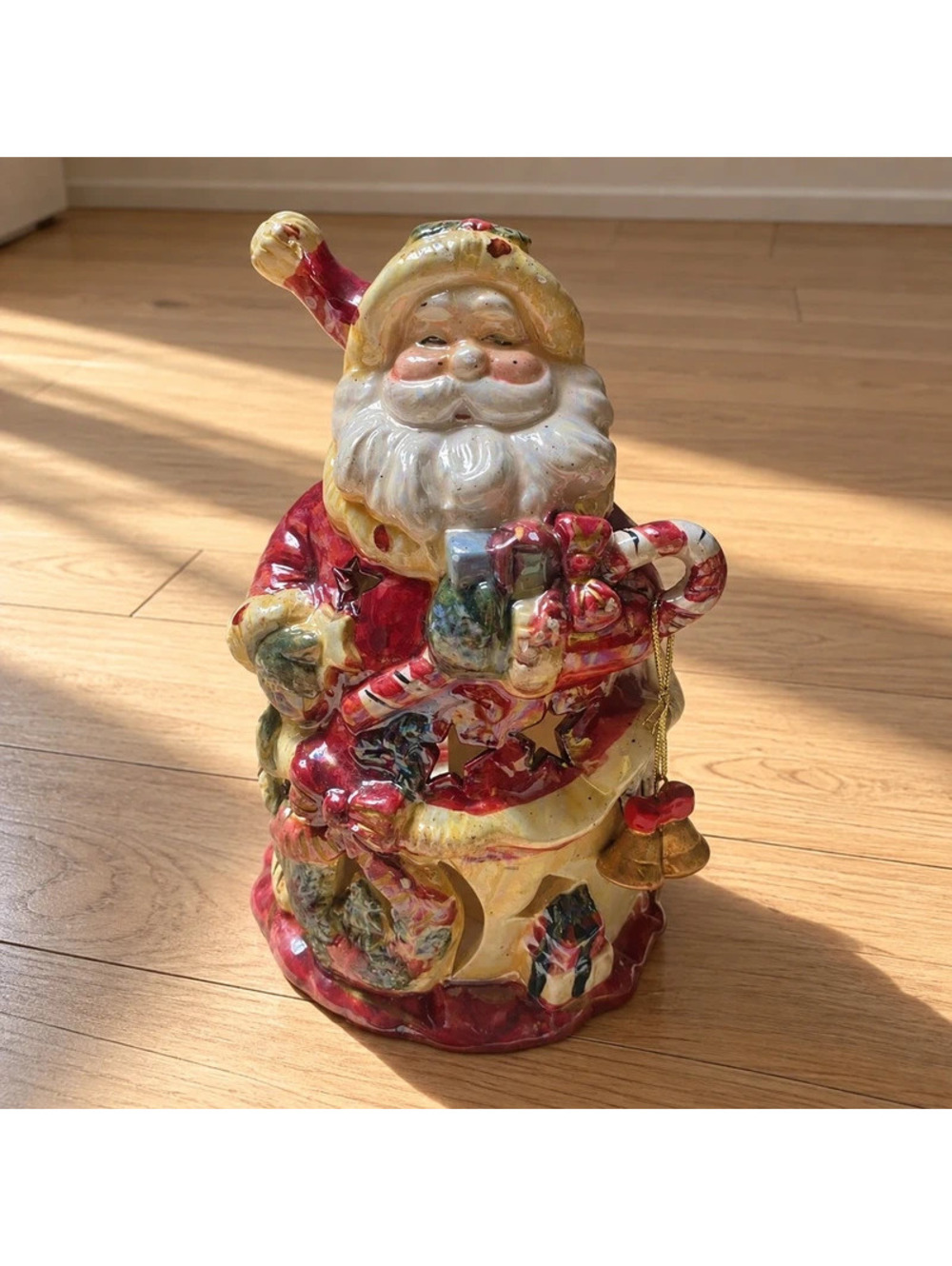 Vintage Santa Candle Holder Christmas Figurine Holiday Decor